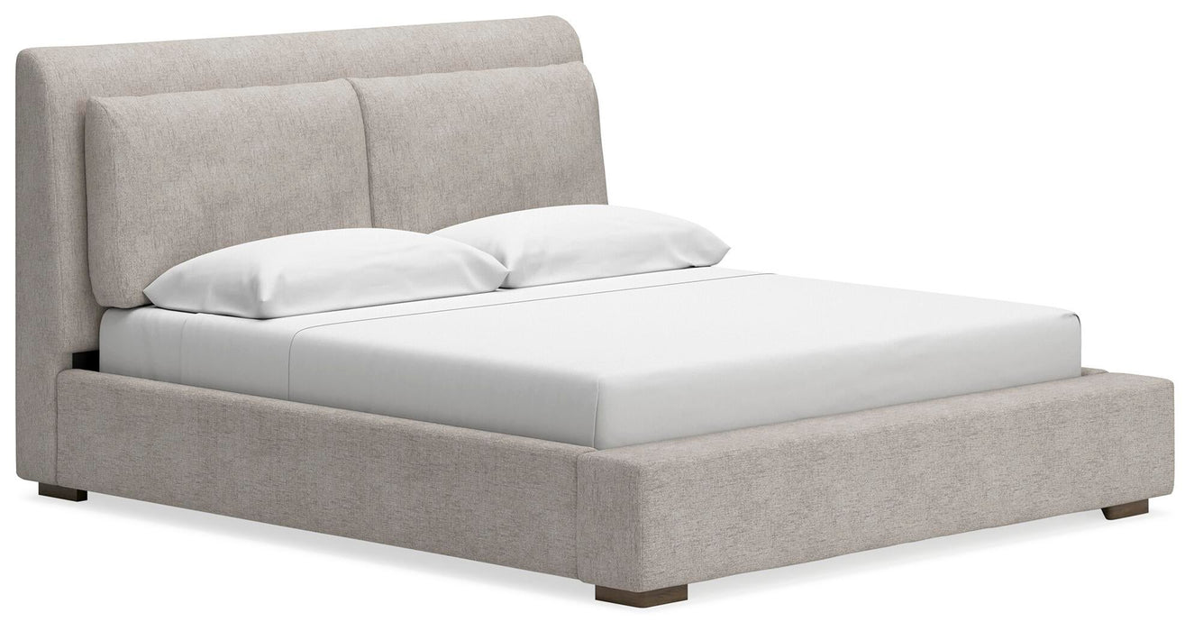 Cabalynn King Upholstered Bed with Mirrored Dresser - alternate view 7