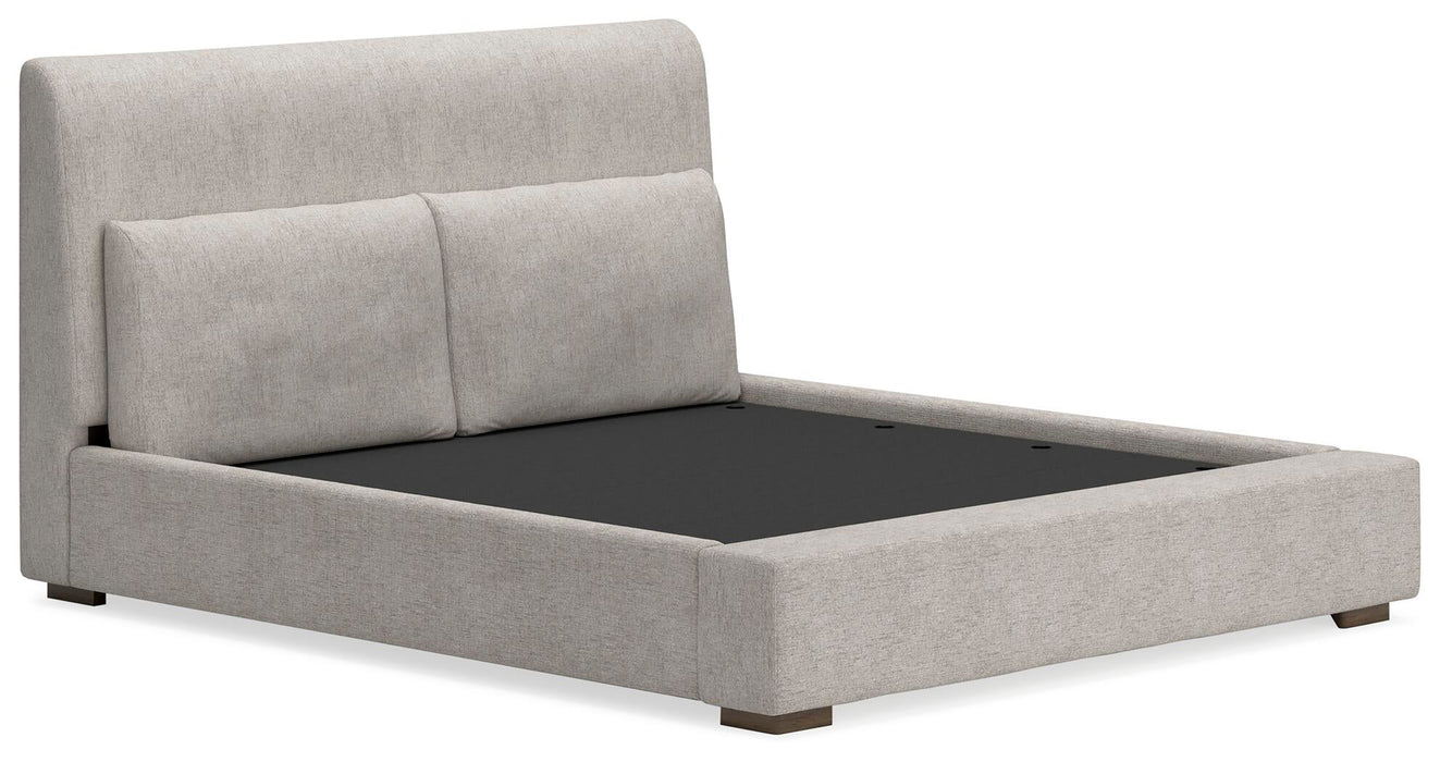 Cabalynn King Upholstered Bed with Mirrored Dresser - alternate view 8