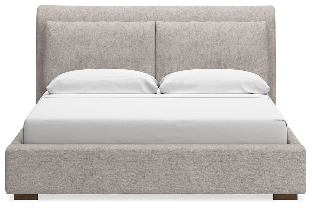 Cabalynn King Upholstered Bed with Mirrored Dresser - alternate view 9
