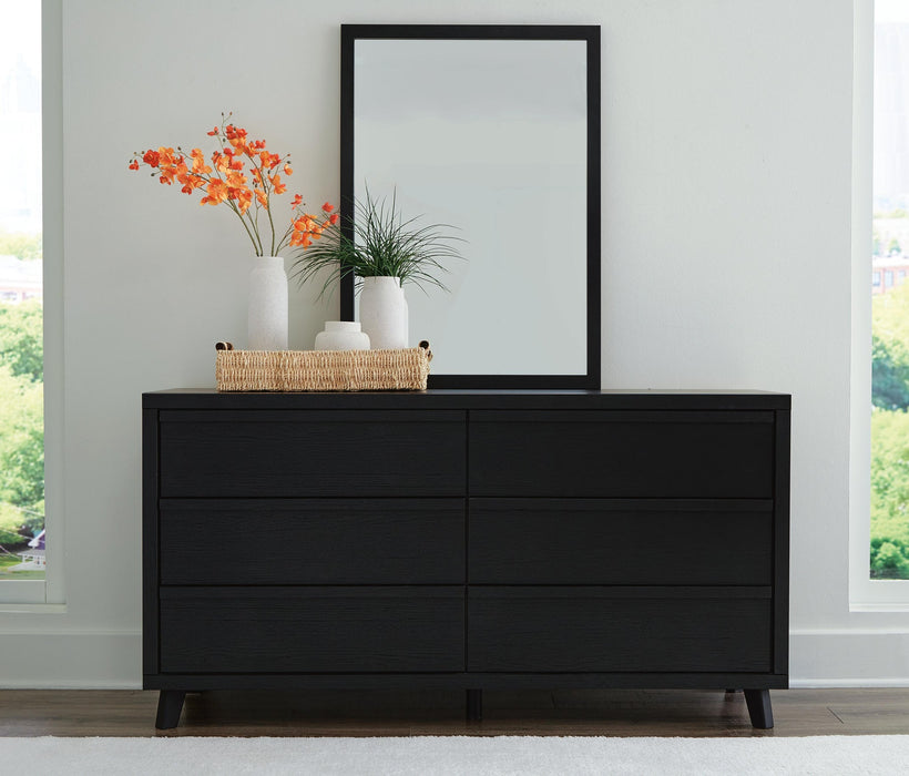 Danziar King Panel Bed with Mirrored Dresser - alternate view 9