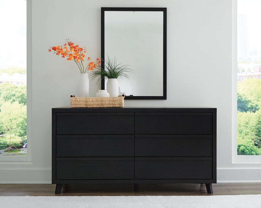 Danziar King Panel Bed with Mirrored Dresser - alternate view 10