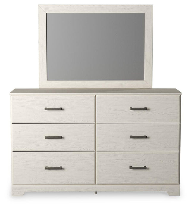 Stelsie Twin Panel Bed with Mirrored Dresser - alternate view 3