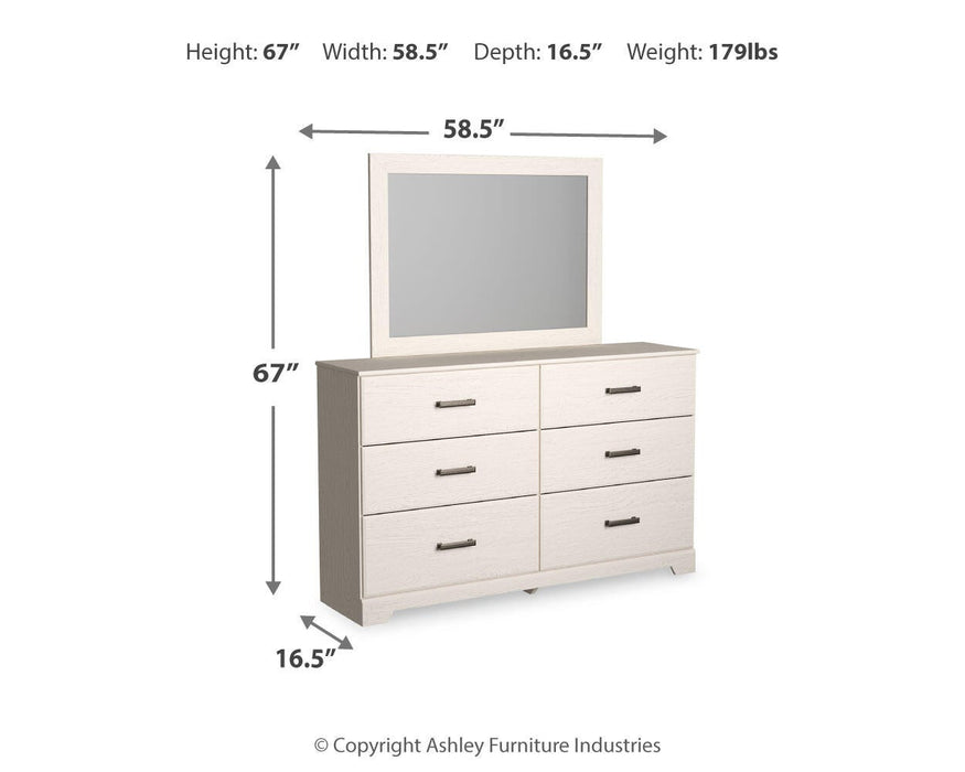 Stelsie Twin Panel Bed with Mirrored Dresser - alternate view 10