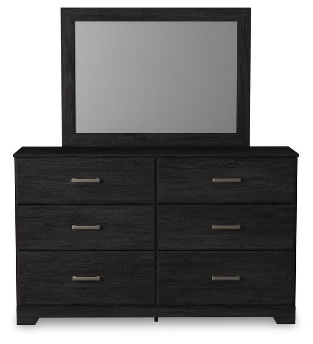 Belachime Twin Panel Bed with Mirrored Dresser - alternate view 3
