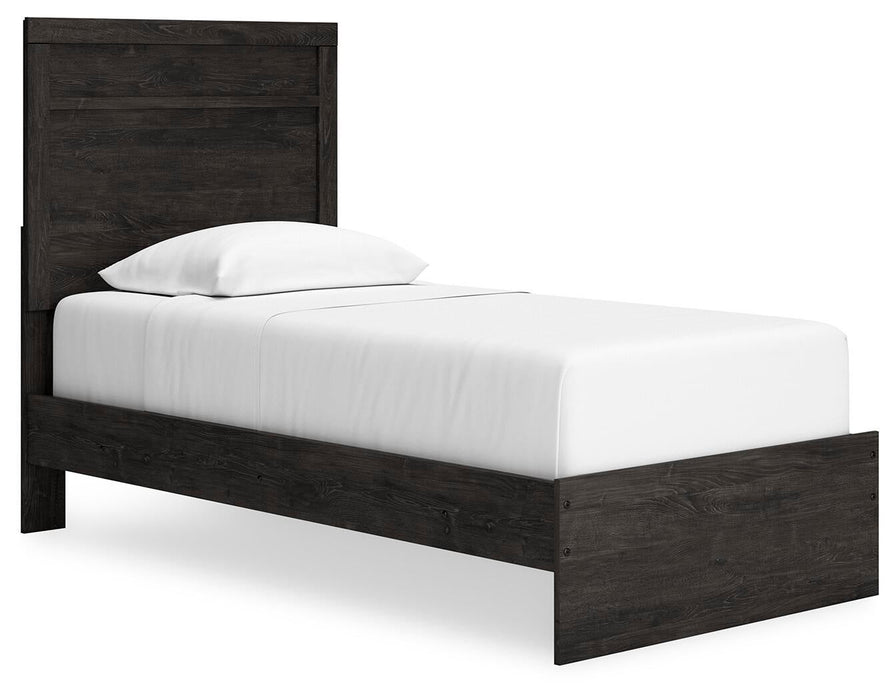Belachime Twin Panel Bed with Mirrored Dresser - alternate view 4