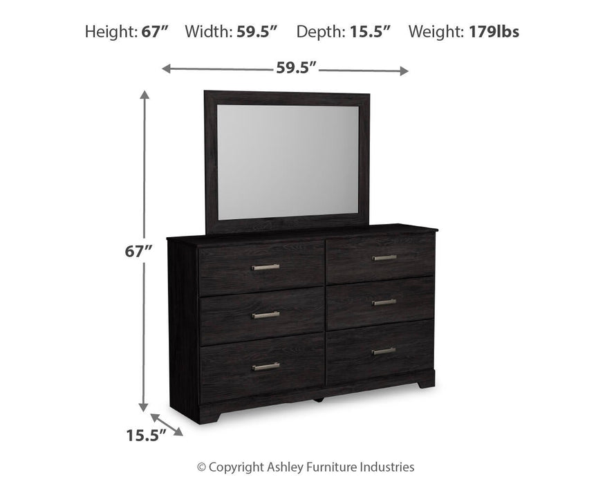 Belachime Twin Panel Bed with Mirrored Dresser - alternate view 10