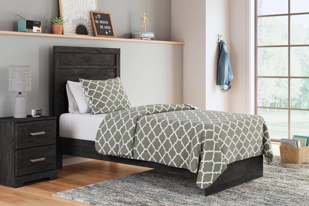 Belachime Twin Panel Bed with Mirrored Dresser and Nightstand - alternate view 6