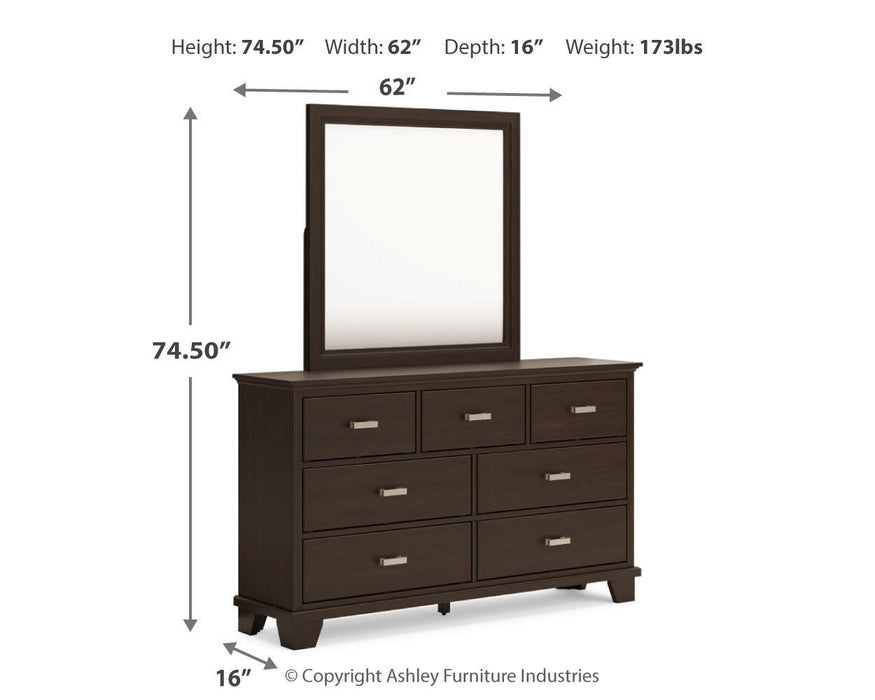 Covetown King Panel Bed with Mirrored Dresser - alternate view 8