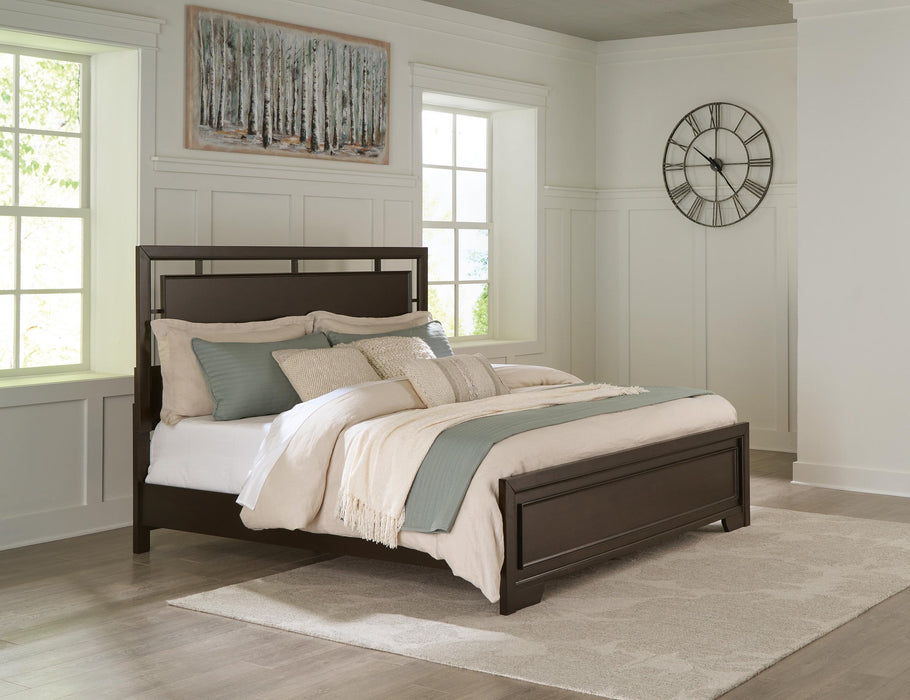 Covetown King Panel Bed with Mirrored Dresser - alternate view 7