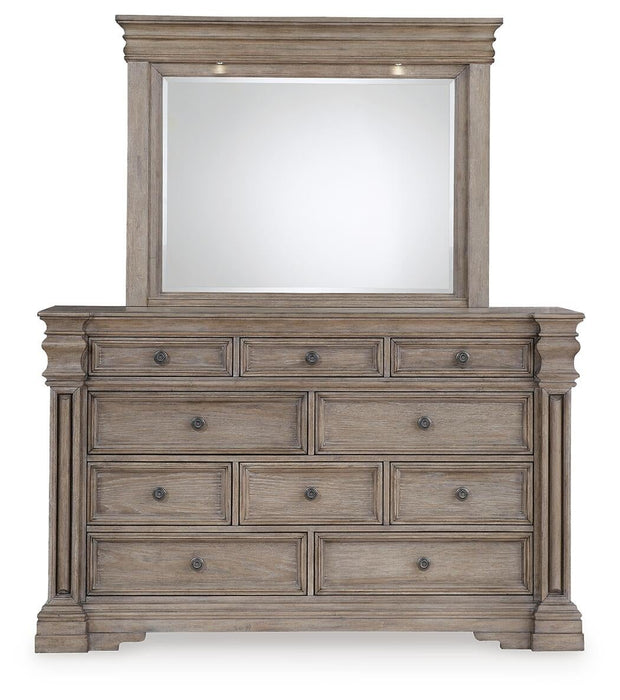 Blairhurst King Panel Bed with Mirrored Dresser - alternate view 3