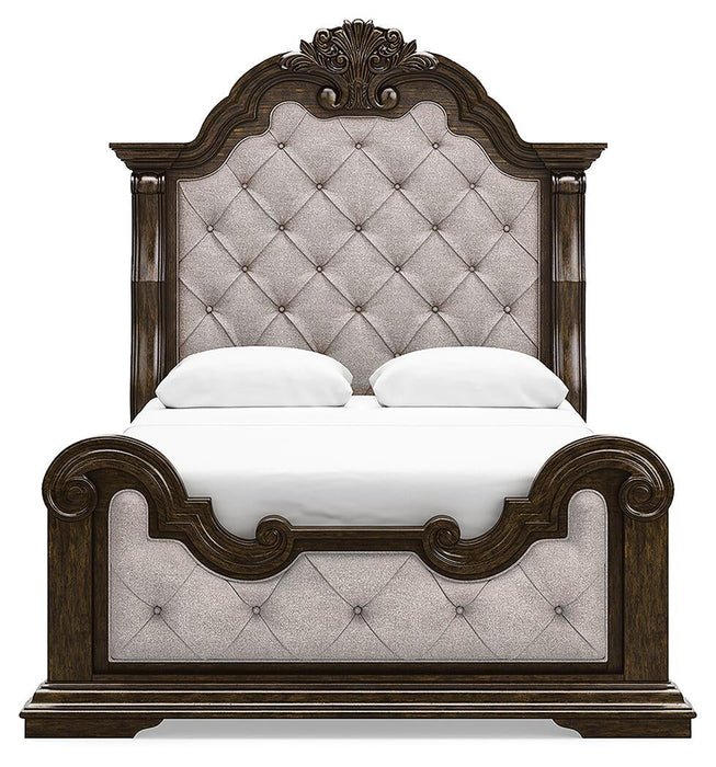 Maylee Queen Upholstered Bed, Dresser, Mirror, Chest and Nightstand - alternate view 8