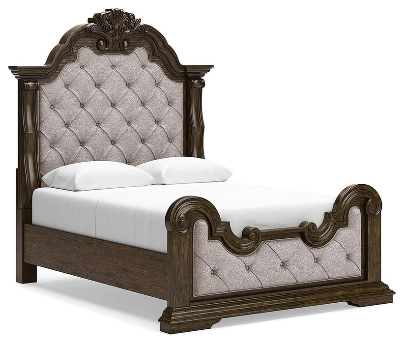 Maylee Queen Upholstered Bed, Dresser, Mirror, Chest and Nightstand - alternate view 9