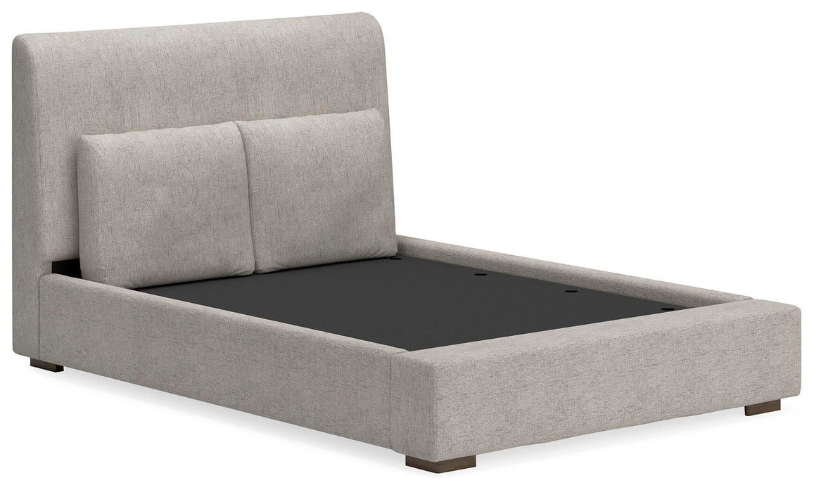 Cabalynn Queen Upholstered Bed with Mirrored Dresser - alternate view 8