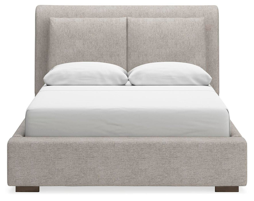 Cabalynn Queen Upholstered Bed with Mirrored Dresser - alternate view 9