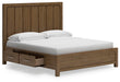 Cabalynn California King Panel Bed with Storage with Mirrored Dresser, Chest and Nightstand - alternate view 9