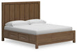 Cabalynn California King Panel Bed with Storage with Mirrored Dresser, Chest and Nightstand - alternate view 8