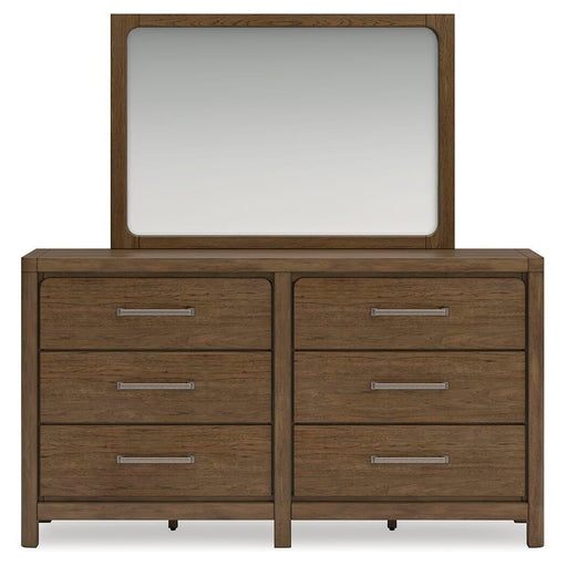 Cabalynn California King Panel Bed with Storage with Mirrored Dresser - alternate view 2