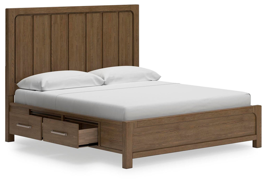 Cabalynn King Panel Bed with Storage with Mirrored Dresser and Nightstand - alternate view 8