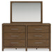 Cabalynn King Panel Bed with Storage with Mirrored Dresser - alternate view 4