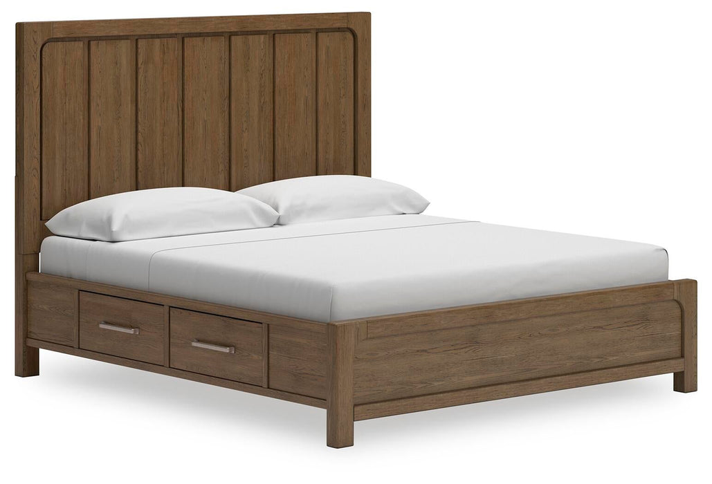 Cabalynn King Panel Bed with Storage with Mirrored Dresser - alternate view 9