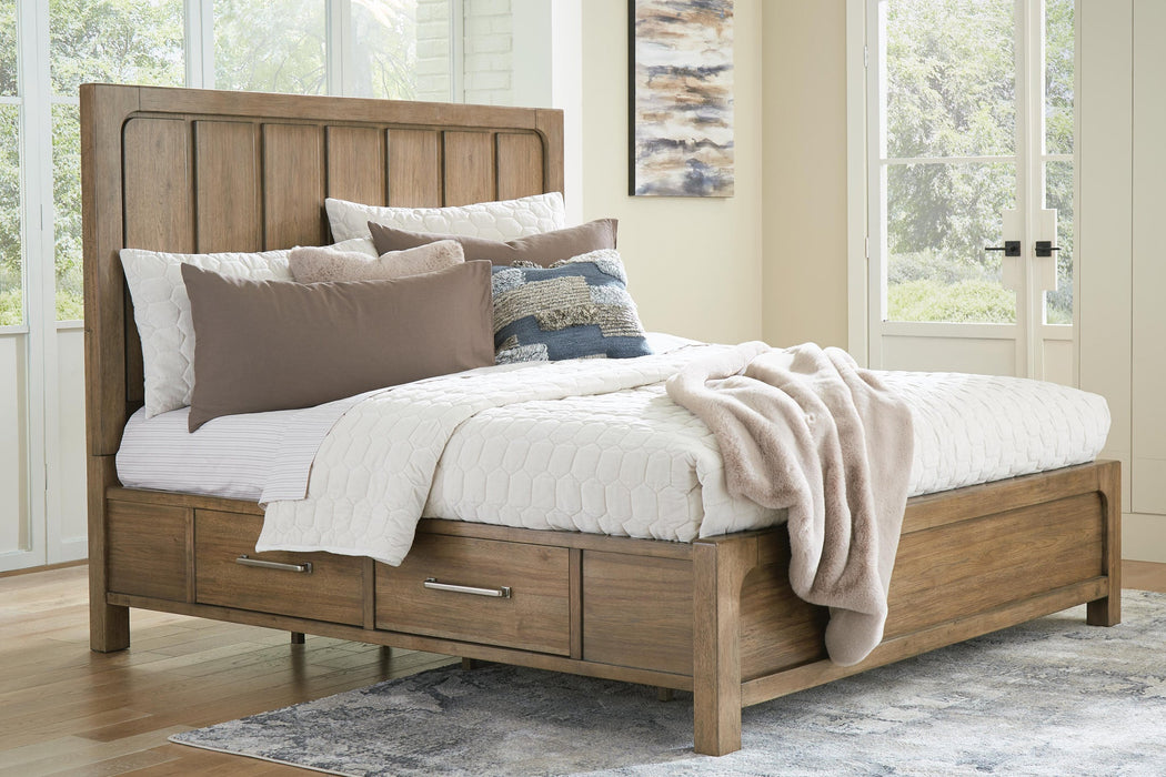 Cabalynn King Panel Bed with Storage with Mirrored Dresser - alternate view 14