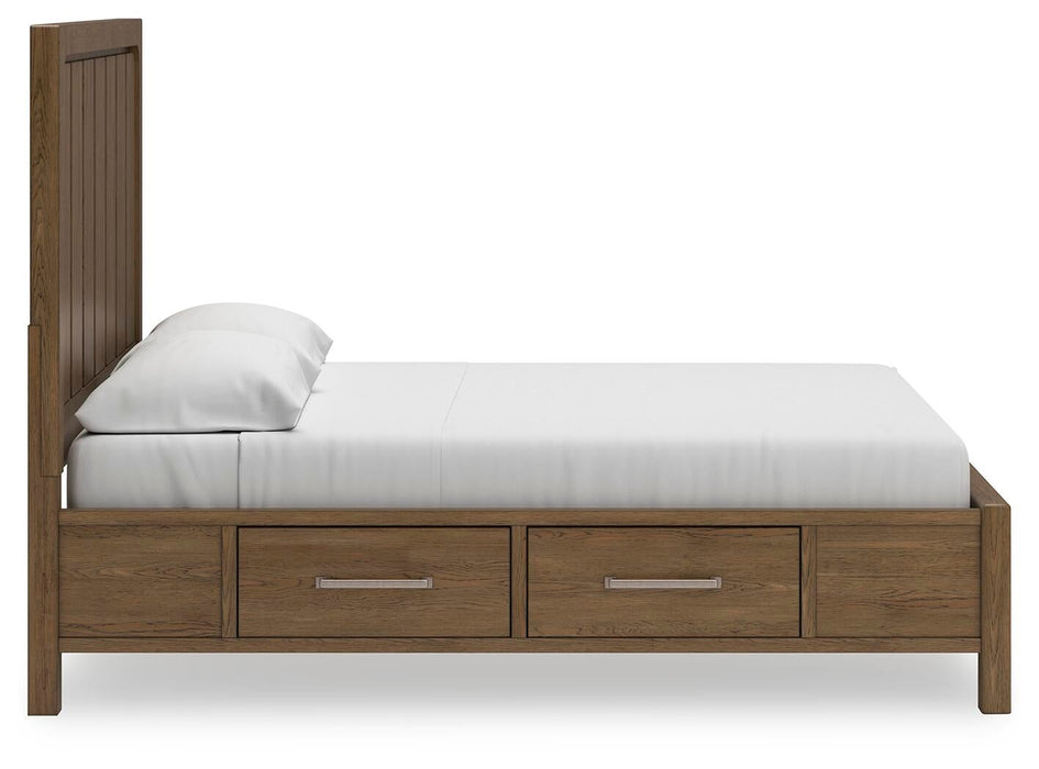 Cabalynn King Panel Bed with Storage with Mirrored Dresser - alternate view 17