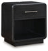 Rowanbeck Queen Upholstered Panel Bed with Mirrored Dresser and Nightstand - alternate view 7
