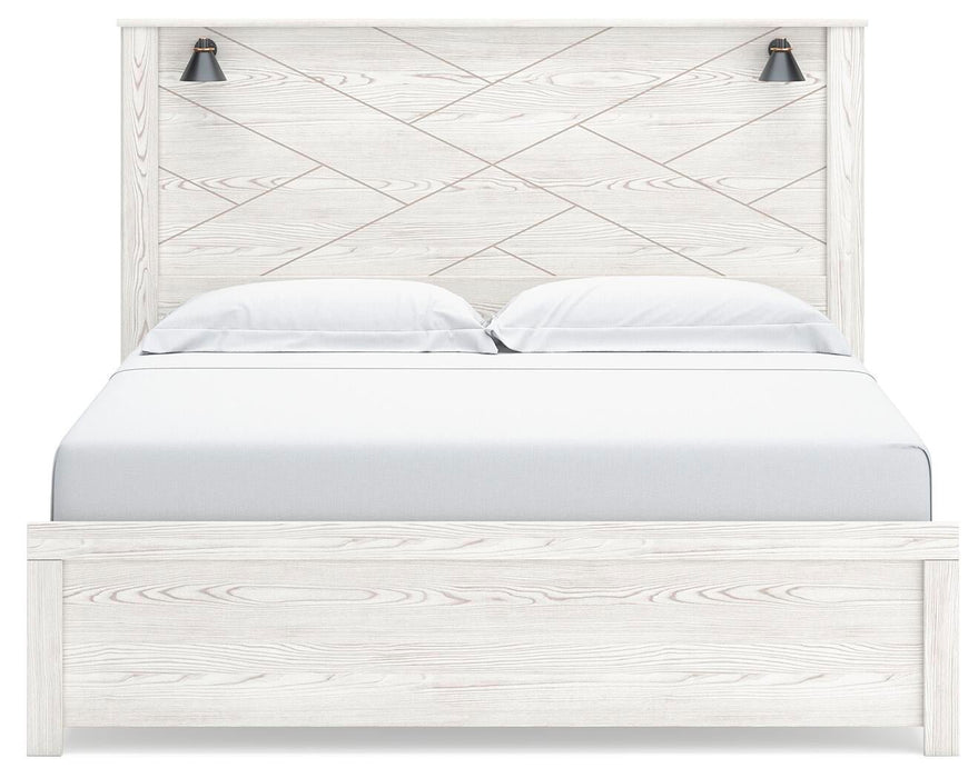 Gerridan King Panel Bed with Mirrored Dresser - alternate view 3