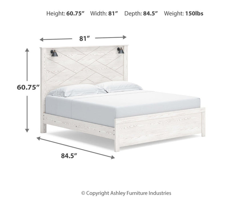 Gerridan King Panel Bed with Mirrored Dresser - alternate view 8