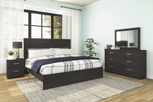Belachime King Panel Bed with Mirrored Dresser and Nightstand - alternate view 2