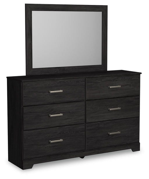 Belachime King Panel Bed with Mirrored Dresser - alternate view 2