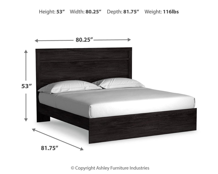 Belachime King Panel Bed with Mirrored Dresser - alternate view 4