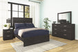 Belachime Full Panel Bed with Mirrored Dresser and Nightstand - alternate view 2
