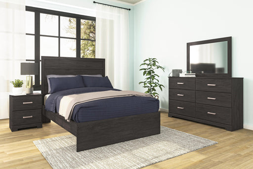 Belachime Full Panel Bed with Mirrored Dresser and Nightstand - alternate view 2