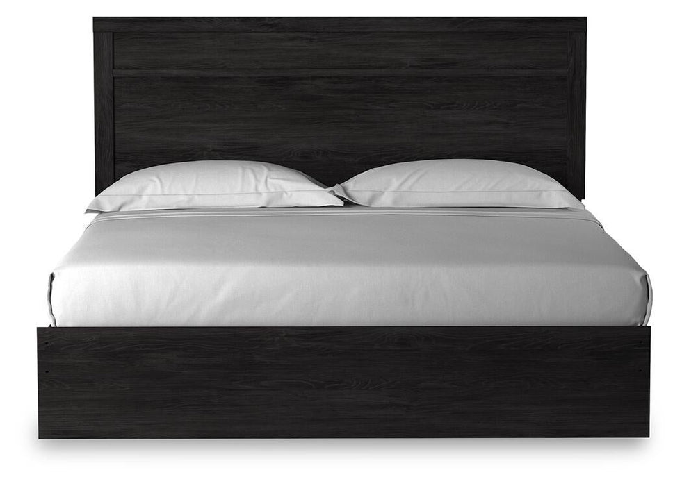 Belachime King Panel Bed with Mirrored Dresser, Chest and Nightstand - alternate view 7