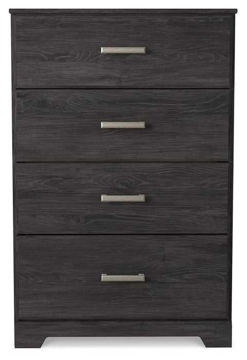 Belachime Queen Panel Bed with Mirrored Dresser, Chest and Nightstand - alternate view 4