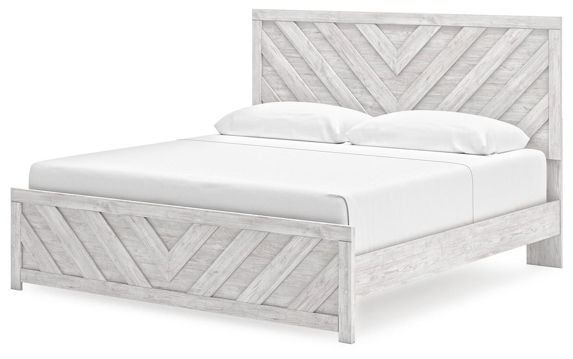 Cayboni King Panel Bed with Mirrored Dresser and Nightstand - alternate view 10