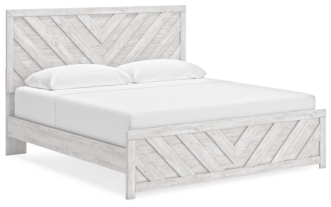 Cayboni King Panel Bed with Mirrored Dresser - alternate view 7