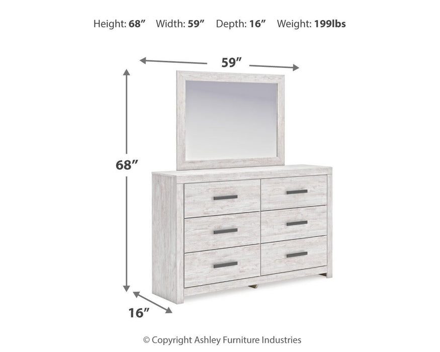 Cayboni King Panel Bed with Mirrored Dresser - alternate view 14