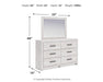 Cayboni King Panel Bed with Mirrored Dresser - alternate view 14