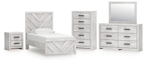 Cayboni Twin Panel Bed, Dresser, Mirror, Chest and Nightstand