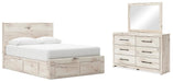 Lawroy Queen Panel Storage Bed, Dresser and Mirror - alternate view 2