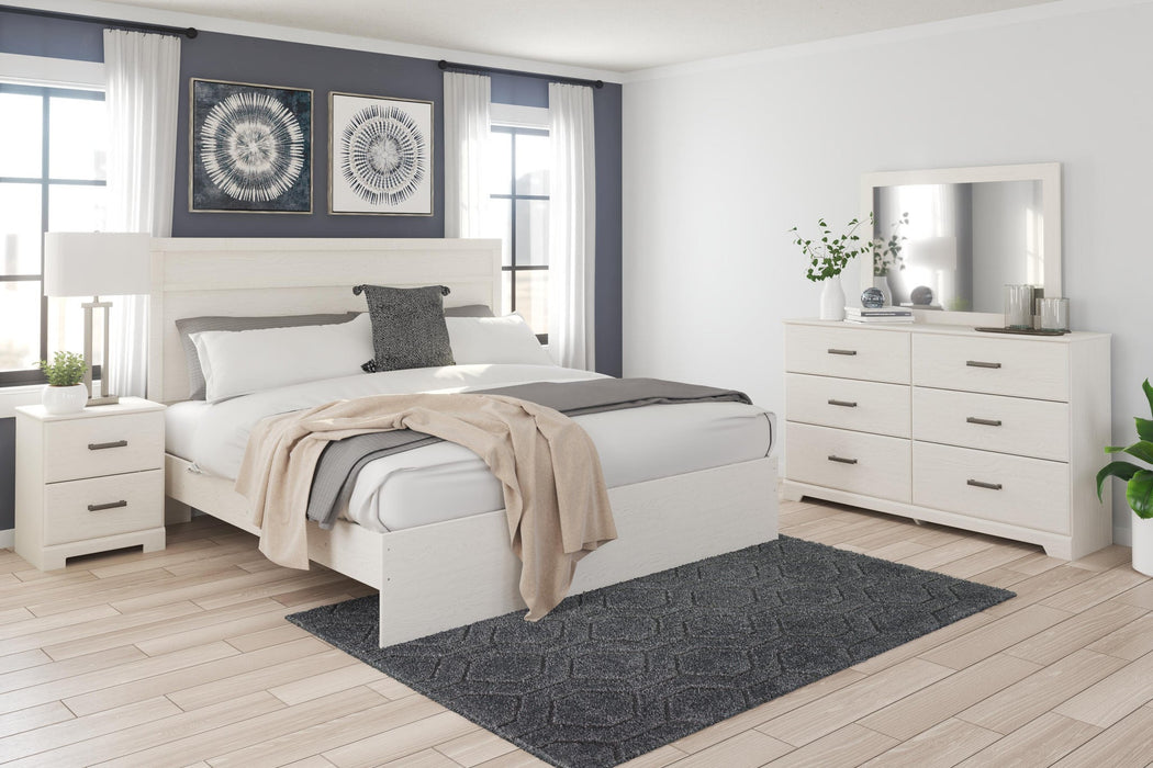 Stelsie King Panel Bed with Mirrored Dresser and Nightstand - alternate view 2