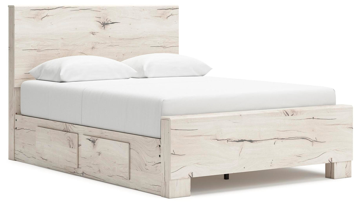 Lawroy Queen Panel Bed with Storage, Dresser, Mirror and Nightstand - alternate view 8