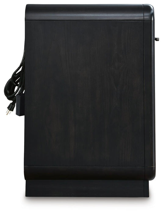 Rowanbeck King Upholstered Panel Bed, Dresser, Mirror, Chest and Nightstand - alternate view 18