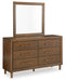 Lyncott Queen Upholstered Bed with Mirrored Dresser and Nightstand - alternate view 2
