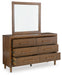 Lyncott Queen Upholstered Bed with Mirrored Dresser and Nightstand - alternate view 3