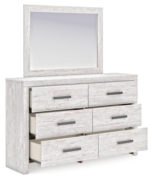 Cayboni Twin Panel Bed with Mirrored Dresser and Nightstand - alternate view 3