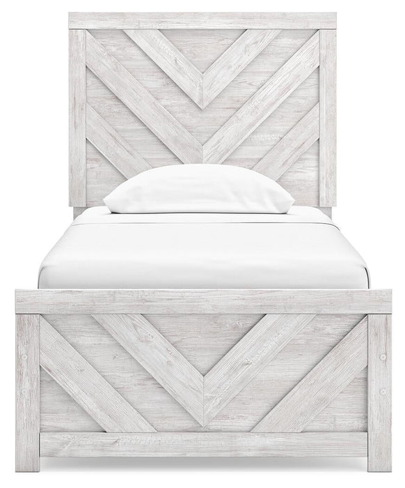 Cayboni Twin Panel Bed with Mirrored Dresser and Nightstand - alternate view 9