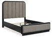 Rowanbeck Queen Upholstered Panel Bed with Mirrored Dresser - alternate view 5